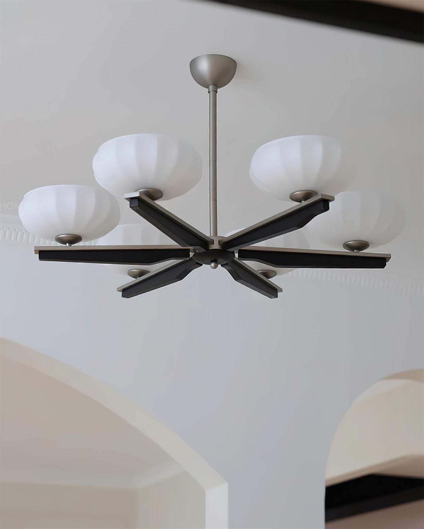 Camille Wood & Glass Modern Branch Chandelier