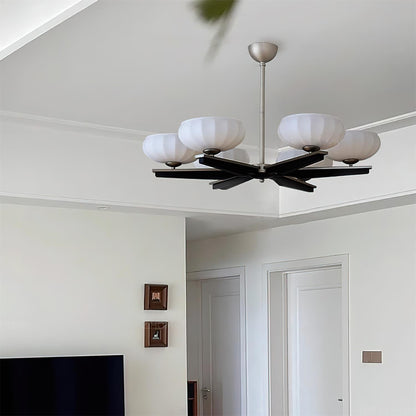Camille Wood & Glass Modern Branch Chandelier