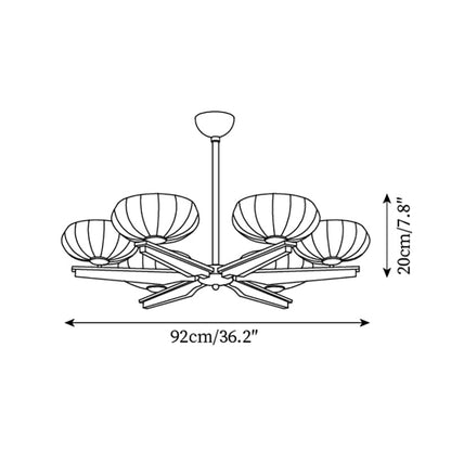 Camille Wood & Glass Modern Branch Chandelier