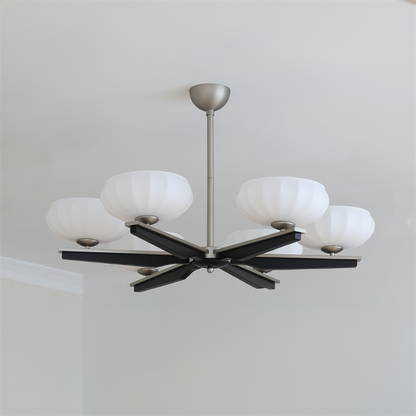 Camille Wood & Glass Modern Branch Chandelier