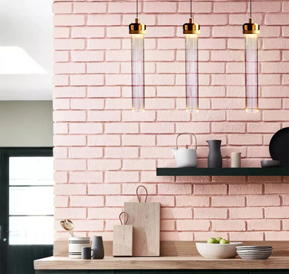 Isabelle Ripple Drop Gold Tube LED Pendant Light Modern Multi Head Fixture