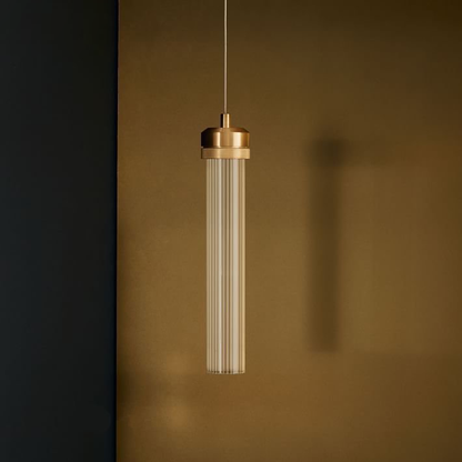 Isabelle Ripple Drop Gold Tube LED Pendant Light Modern Multi Head Fixture
