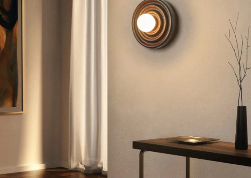 Colette Ripple Walnut LED Wall Lamp