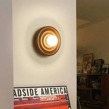 Colette Ripple Walnut LED Wall Lamp