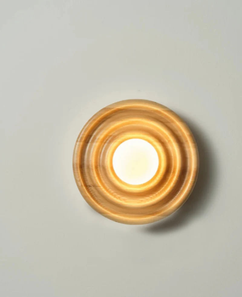 Colette Ripple Walnut LED Wall Lamp