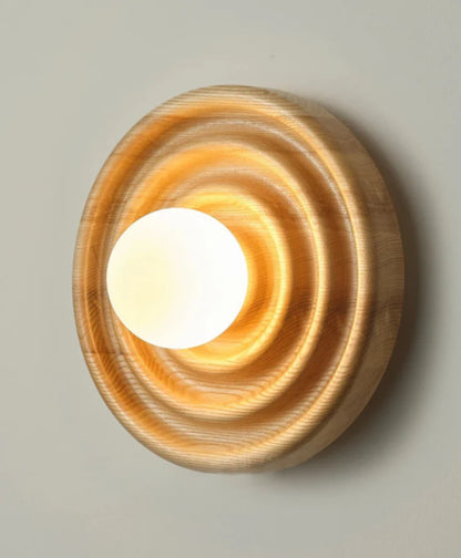 Colette Ripple Walnut LED Wall Lamp