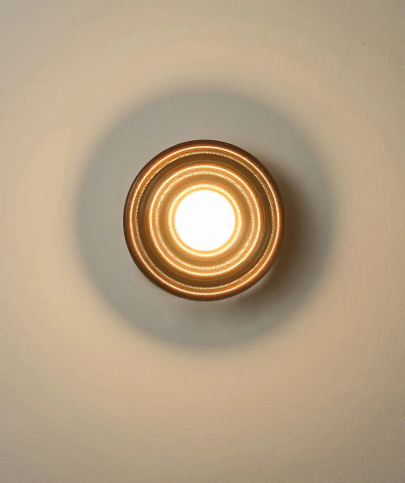 Colette Ripple Walnut LED Wall Lamp