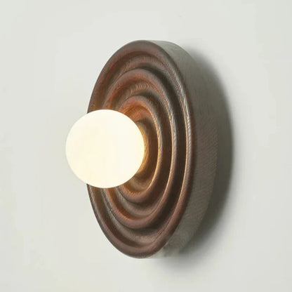 Colette Ripple Walnut LED Wall Lamp