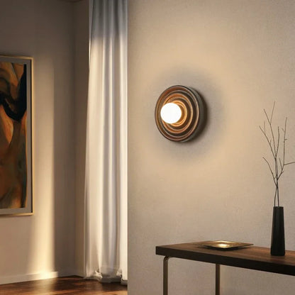 Colette Ripple Walnut LED Wall Lamp