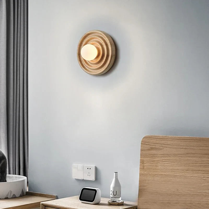 Colette Ripple Walnut LED Wall Lamp