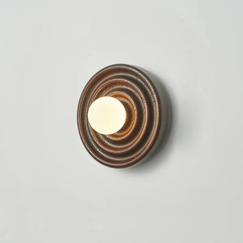 Colette Ripple Walnut LED Wall Lamp