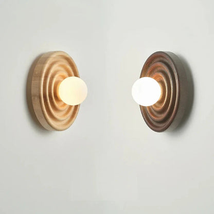 Colette Ripple Walnut LED Wall Lamp
