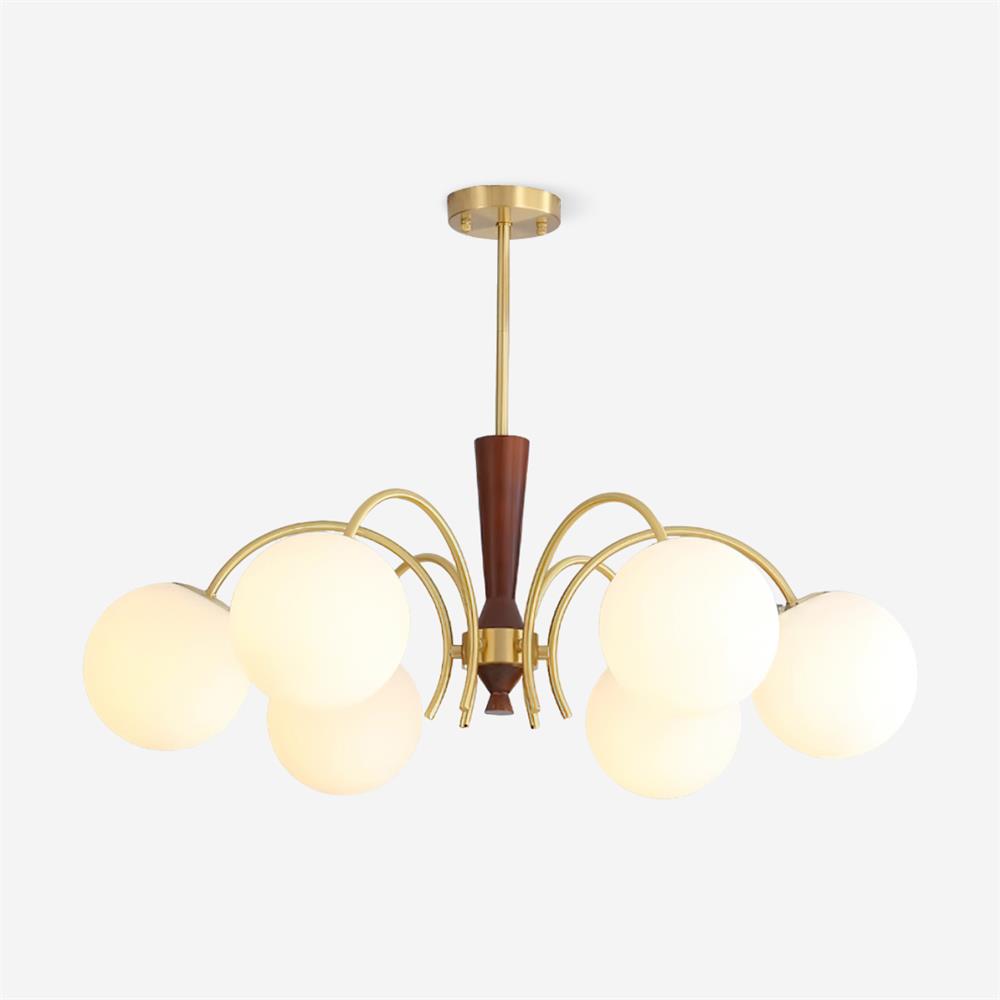 Lustre réglable en bois et verre Élodie Rocky