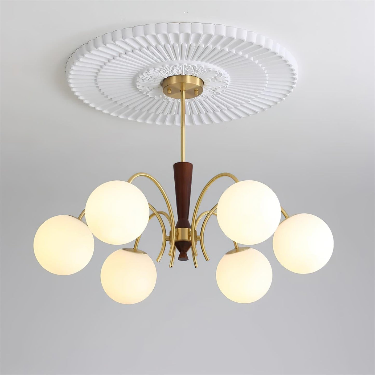 Lustre réglable en bois et verre Élodie Rocky