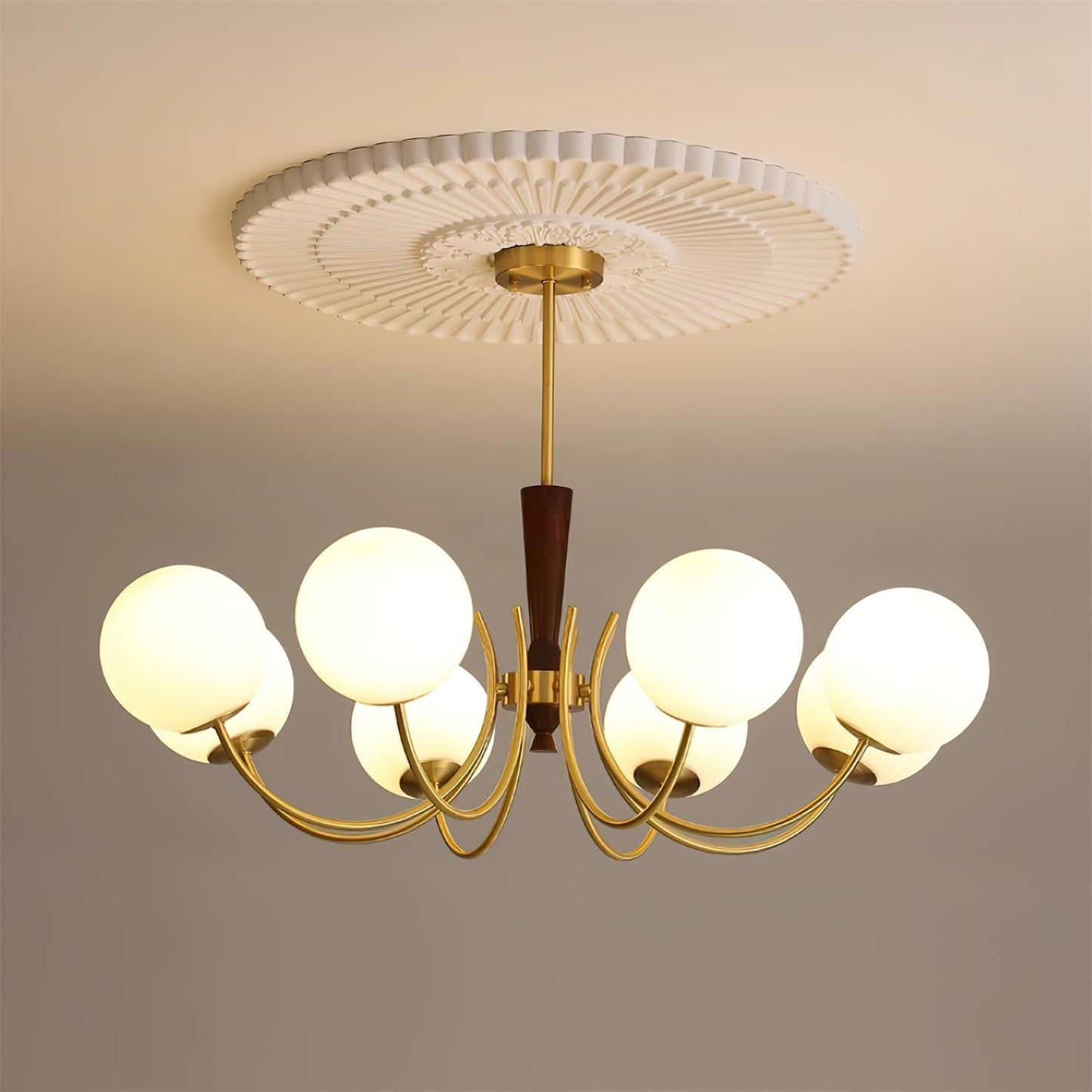 Lustre réglable en bois et verre Élodie Rocky