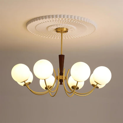 Lustre réglable en bois et verre Élodie Rocky
