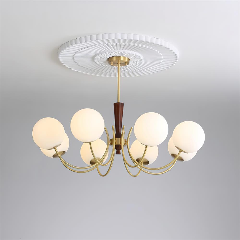 Lustre réglable en bois et verre Élodie Rocky