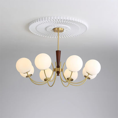 Lustre réglable en bois et verre Élodie Rocky