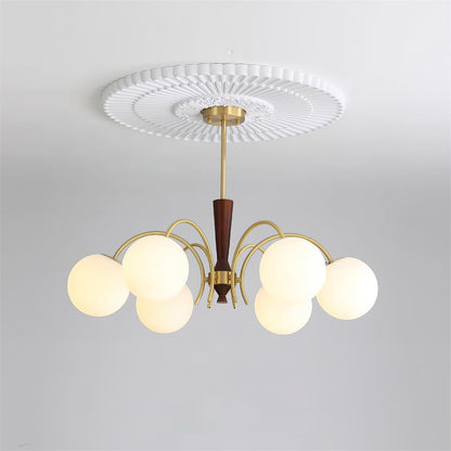 Lustre réglable en bois et verre Élodie Rocky