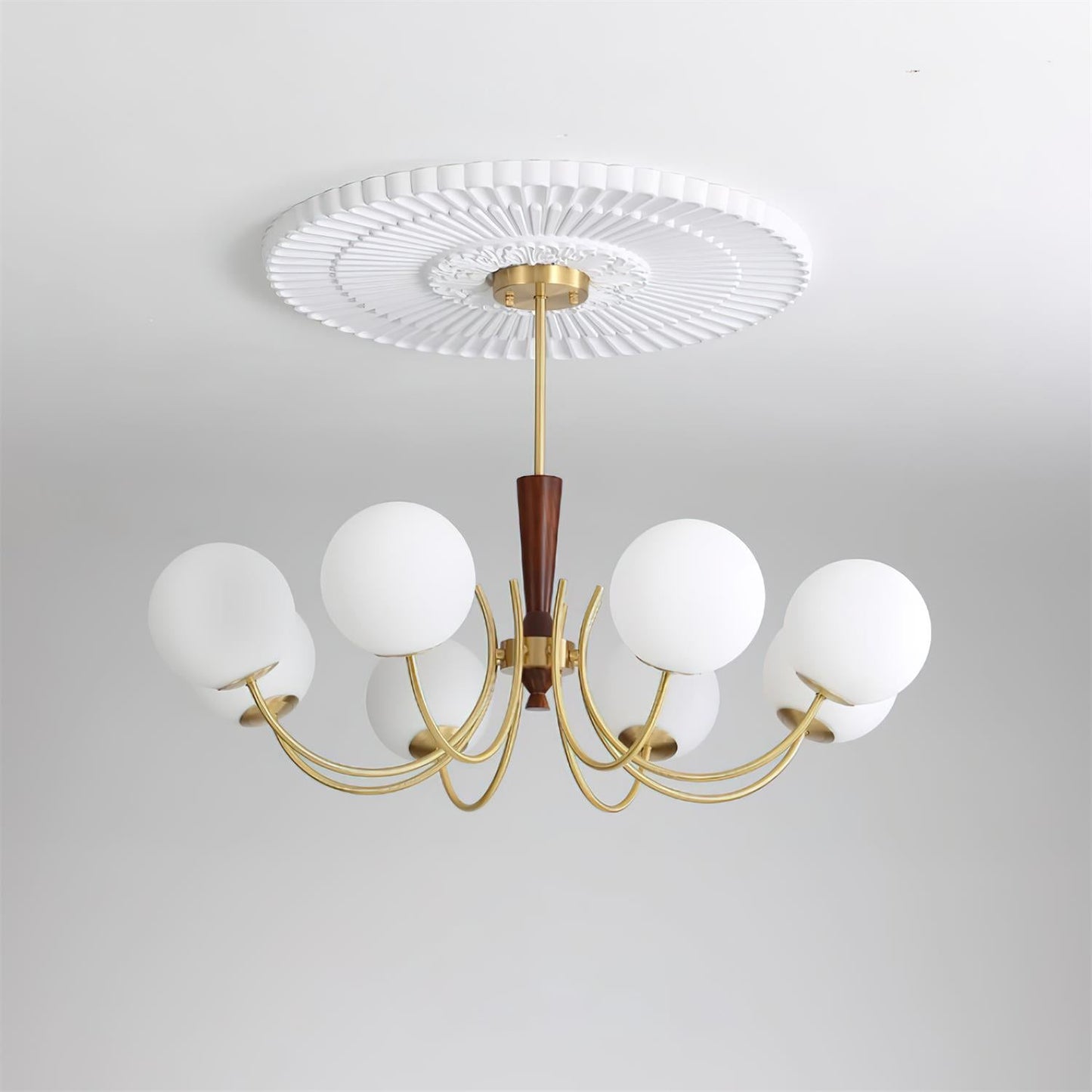 Lustre réglable en bois et verre Élodie Rocky