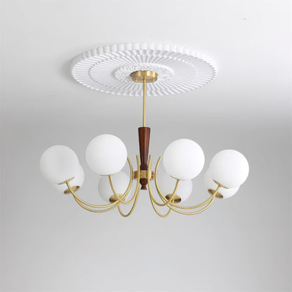 Lustre réglable en bois et verre Élodie Rocky