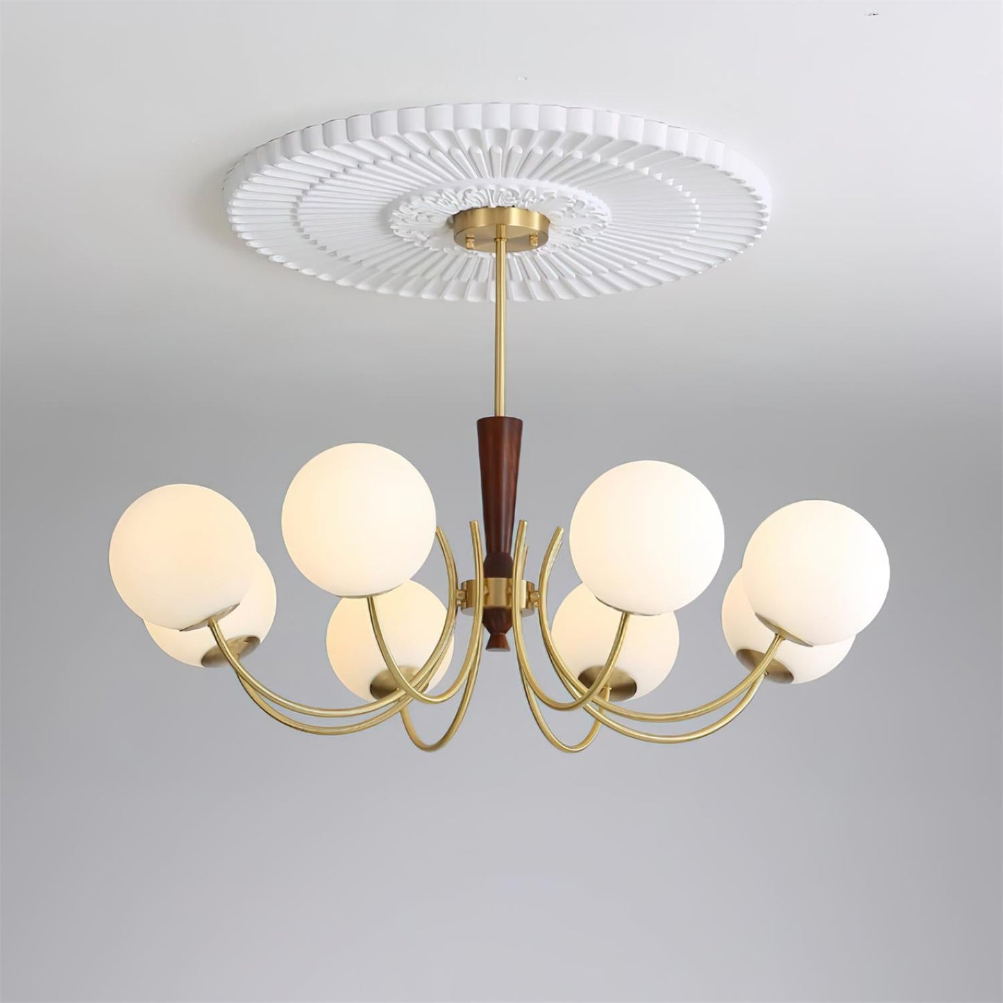 Lustre réglable en bois et verre Élodie Rocky