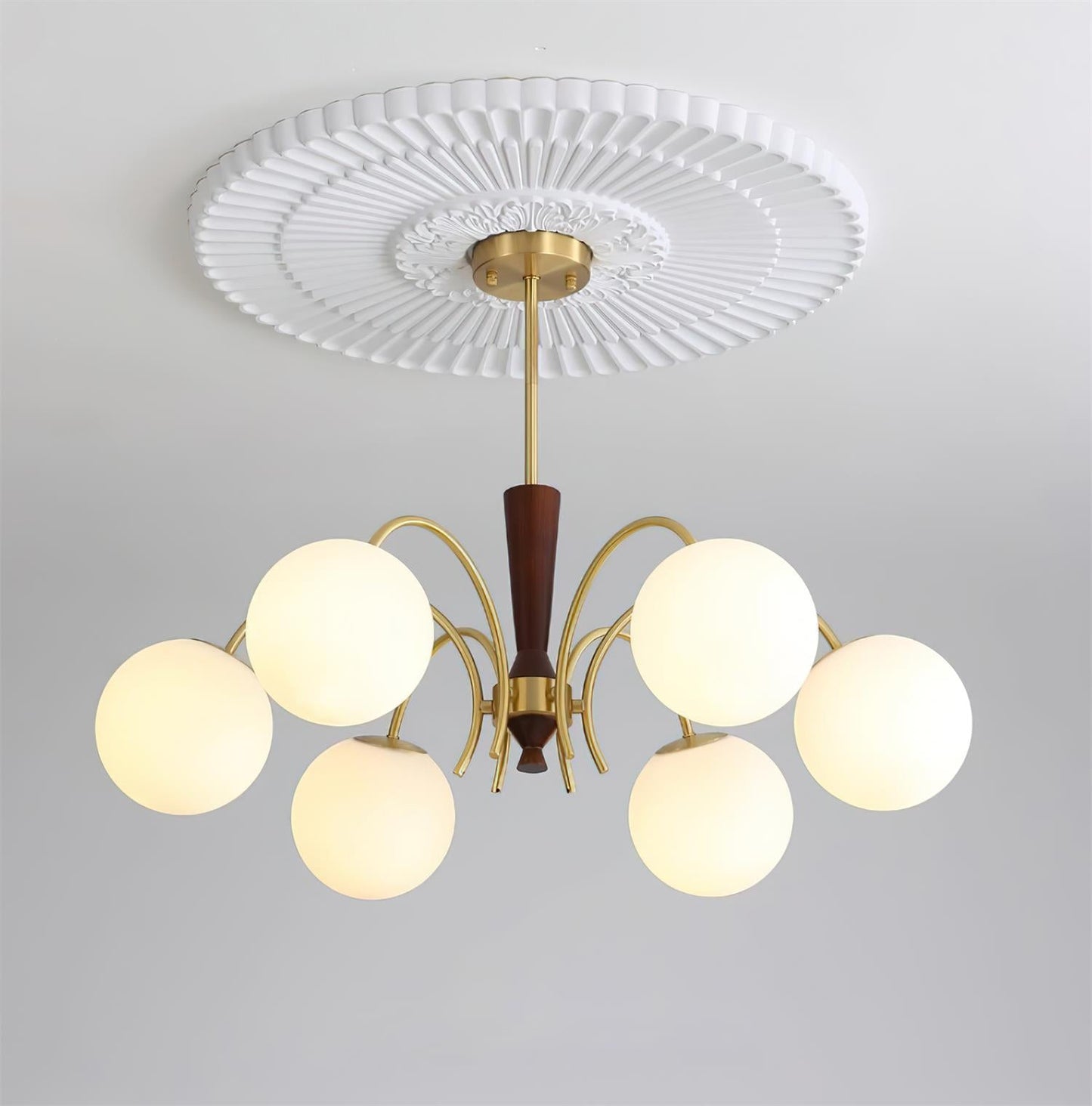 Lustre réglable en bois et verre Élodie Rocky