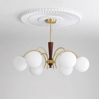 Lustre réglable en bois et verre Élodie Rocky
