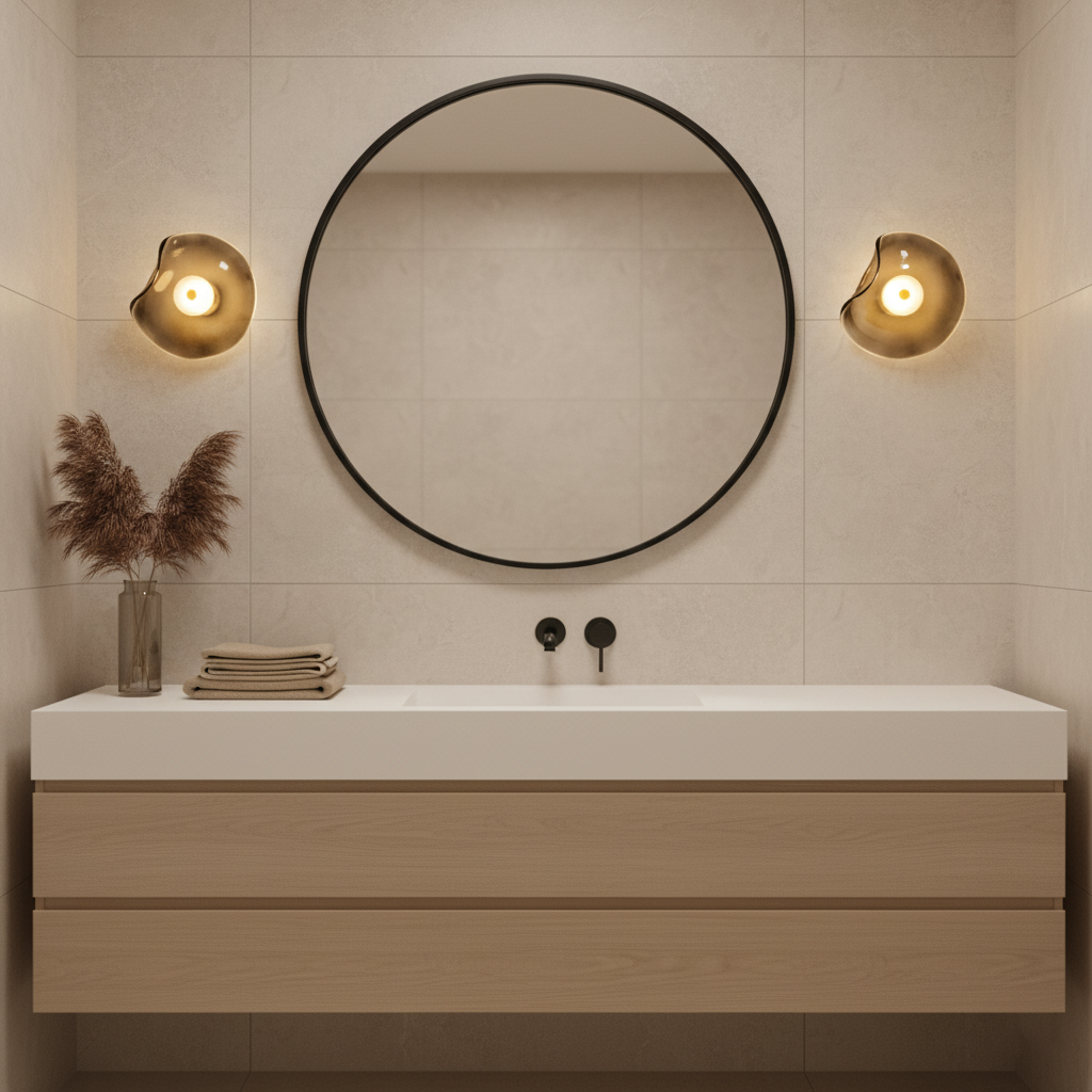 Amélie Round Nebulae Wall Light Glass and Metal LED Lighting