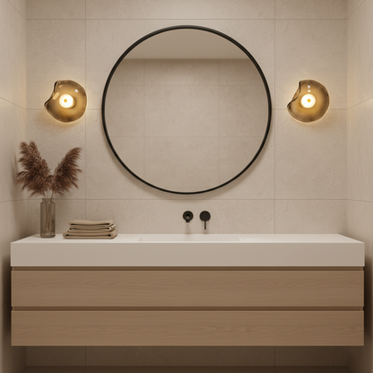 Amélie Round Nebulae Wall Light Glass and Metal LED Lighting