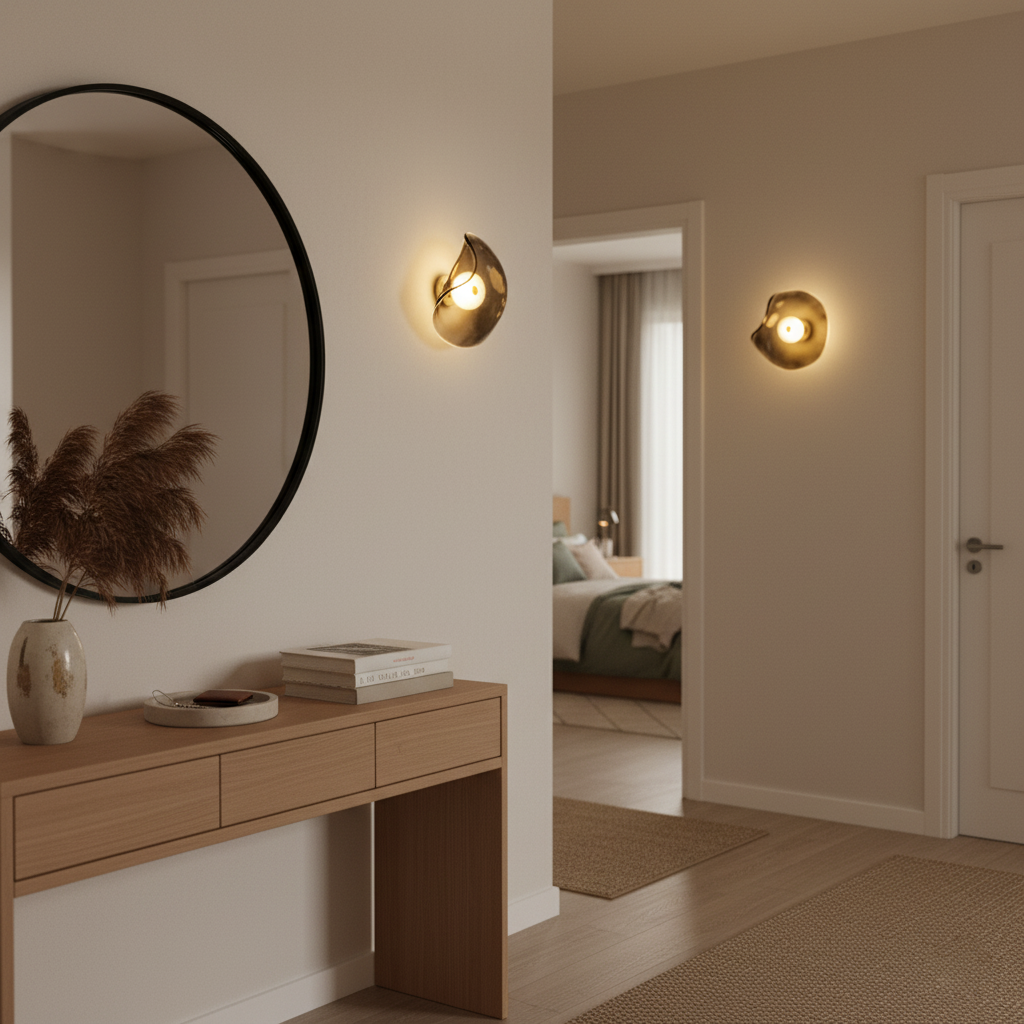 Amélie Round Nebulae Wall Light Glass and Metal LED Lighting