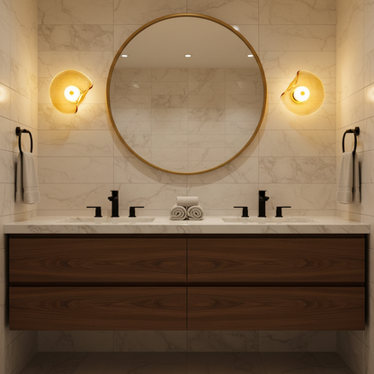 Amélie Round Nebulae Wall Light Glass and Metal LED Lighting