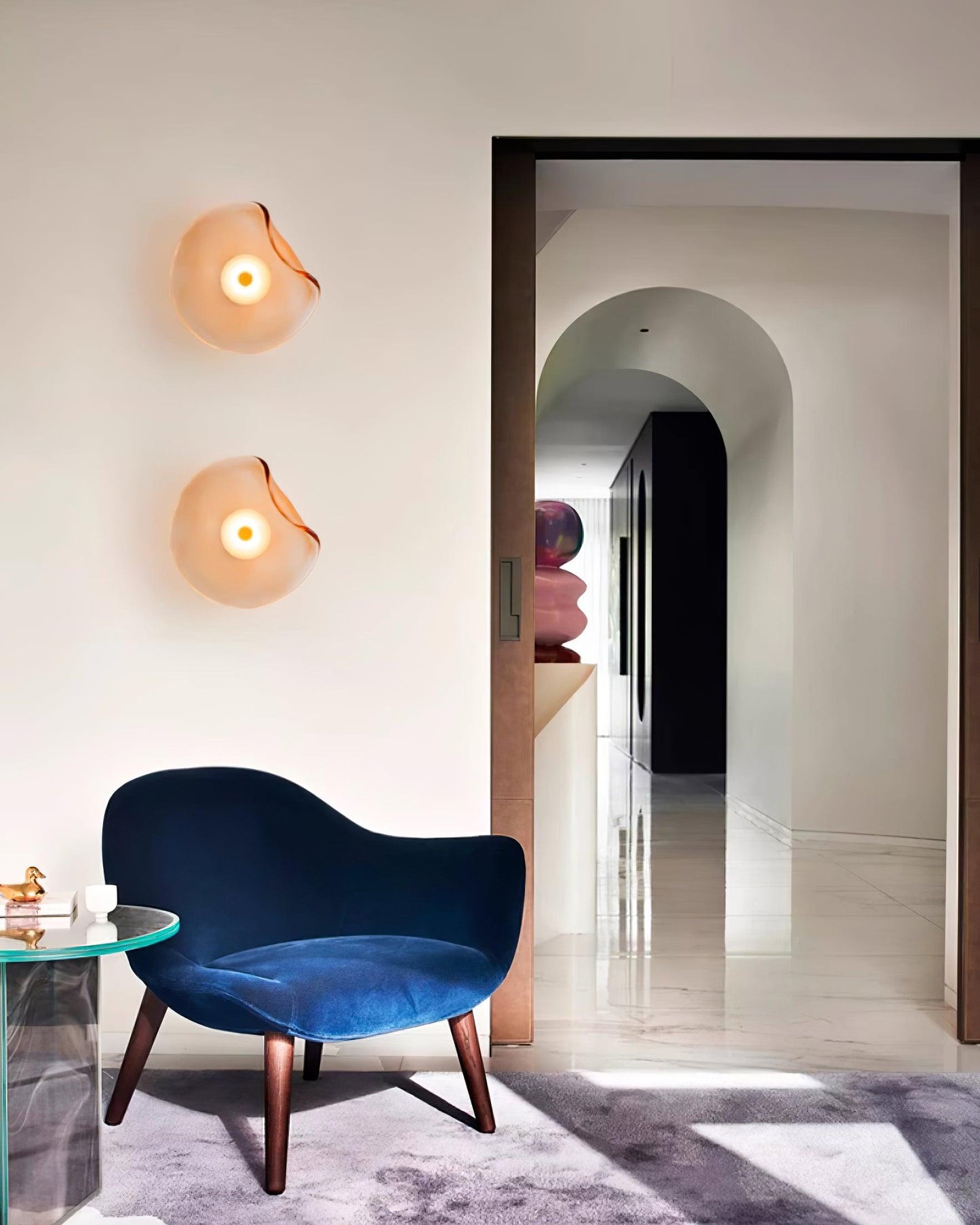 Amélie Round Nebulae Wall Light Glass and Metal LED Lighting