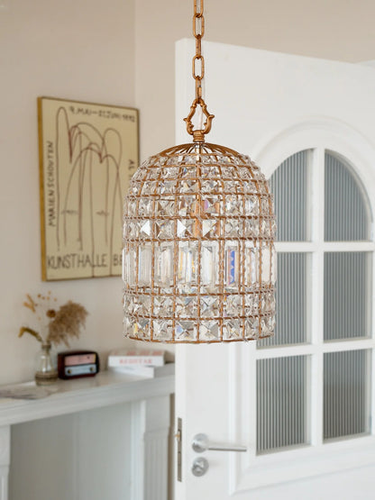 Lustre pendentif Aurélie Vintage en cristal, 6 lumières, luxe