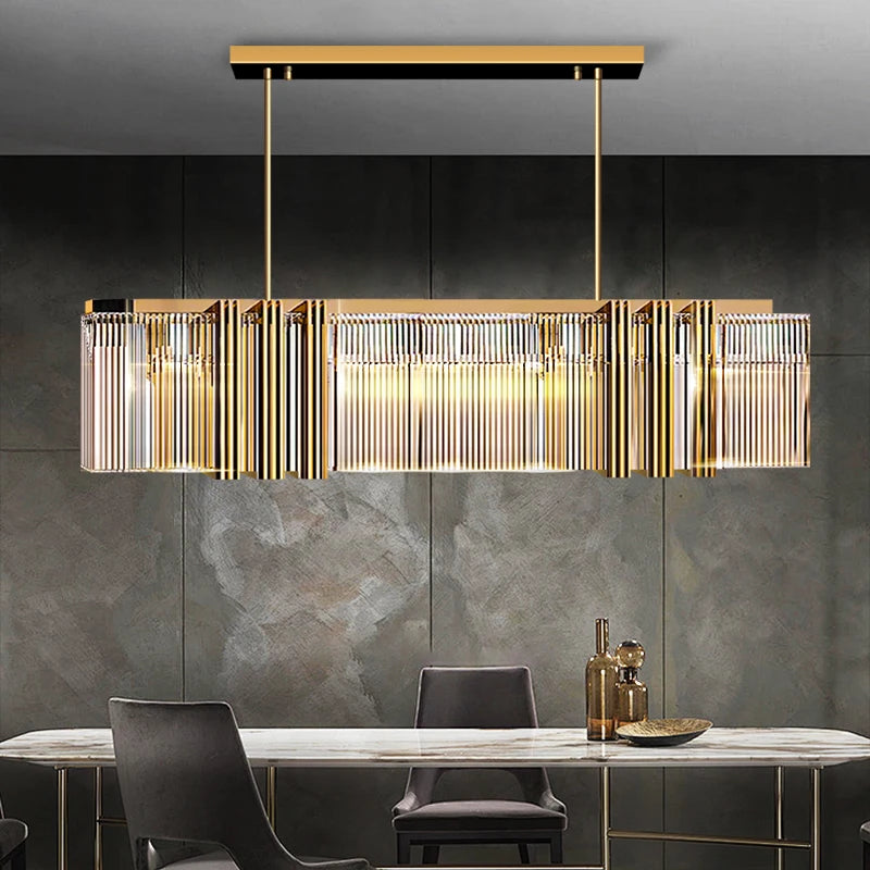 Lustre Suspendu Linéaire LED Colette Crystal