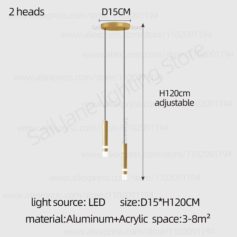 Aurélie Modern Gold LED Staircase Chandelier Light