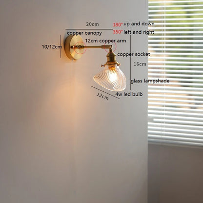 Émilie Rotating Glass Wall Lamp Pull Chain
