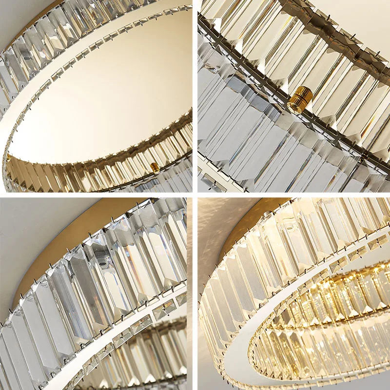 Juliette Modern Gold Crystal Round Ceiling Chandelier LED
