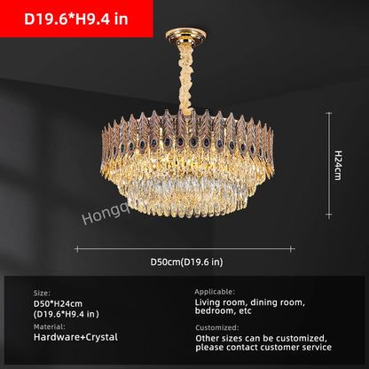 Plafonnier Suspendu Élodie Crystal Ring LED