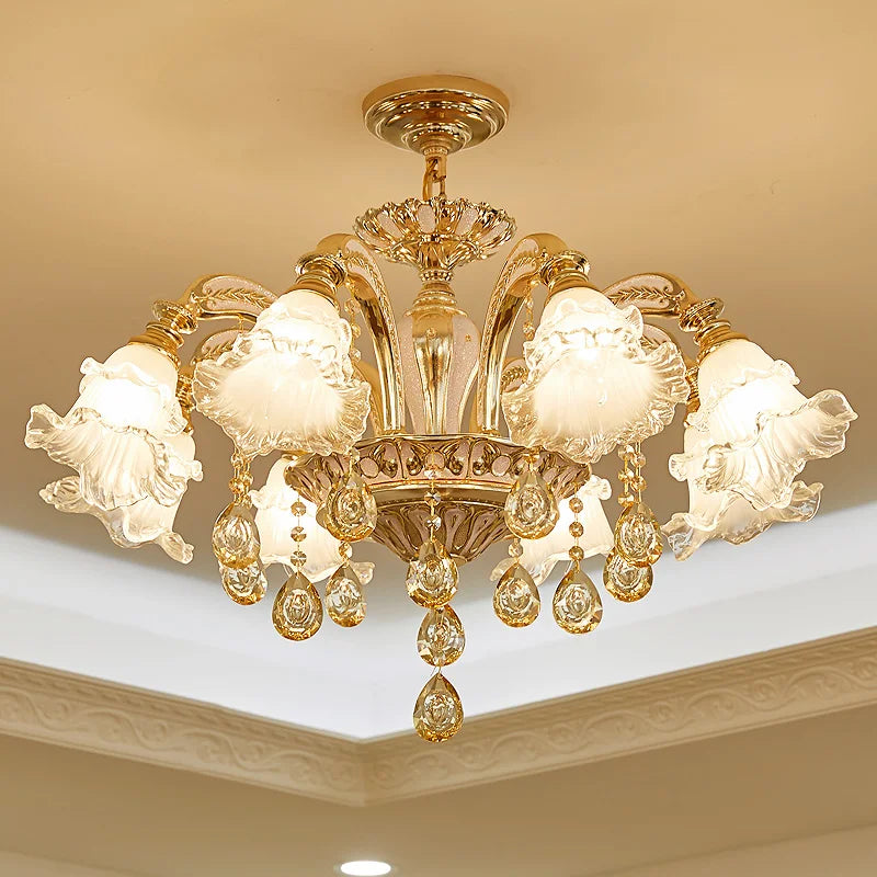 Suspension en cristal de style européen pour salon et salle à manger