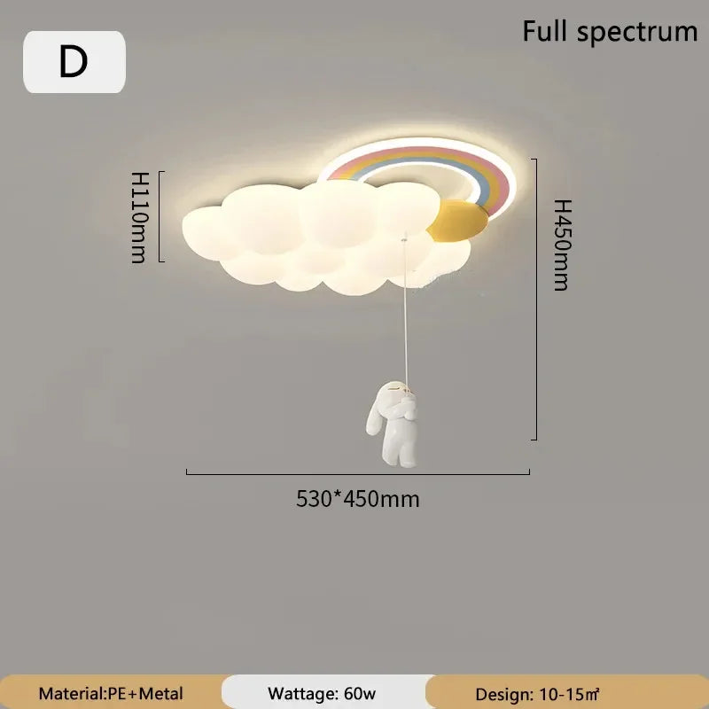 Plafonnier LED Élodie Nuage Nordique Moderne pour Chambre d'Enfant