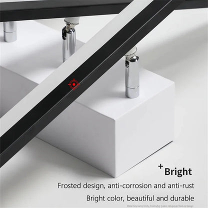 Élodie Minimalist Black Line LED Ceiling Chandelier Adjustable
