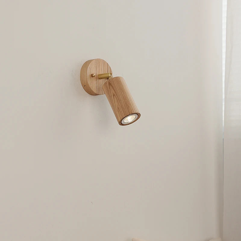 Élise Nordic Ash Wood LED Wall Lamp Pull Chain E27