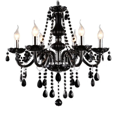 Lustre en cristal bougie noire pour l'éclairage de chambre à coucher et de restaurant