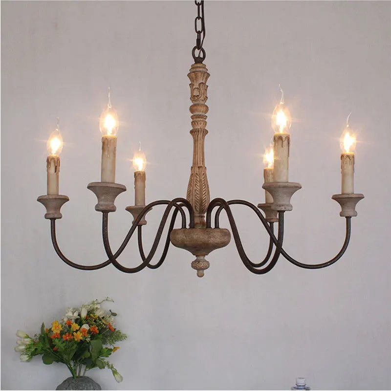 Suspension Vintage en Bois Élodie pour Salons et Salles à Manger