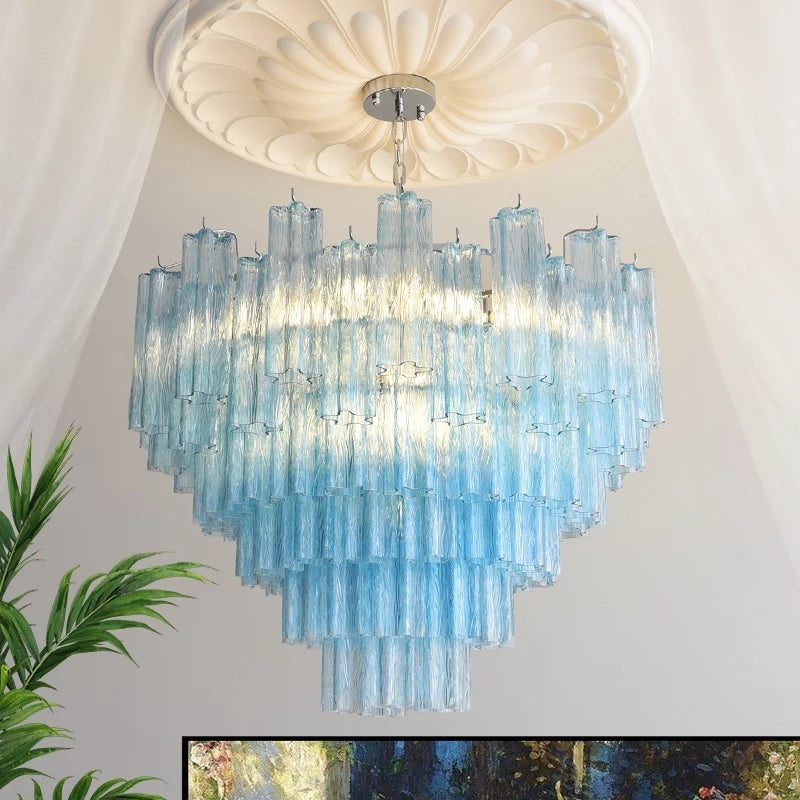 Pendentif Camille en verre de Murano rond, en cristal, luminaire vintage pour plafond