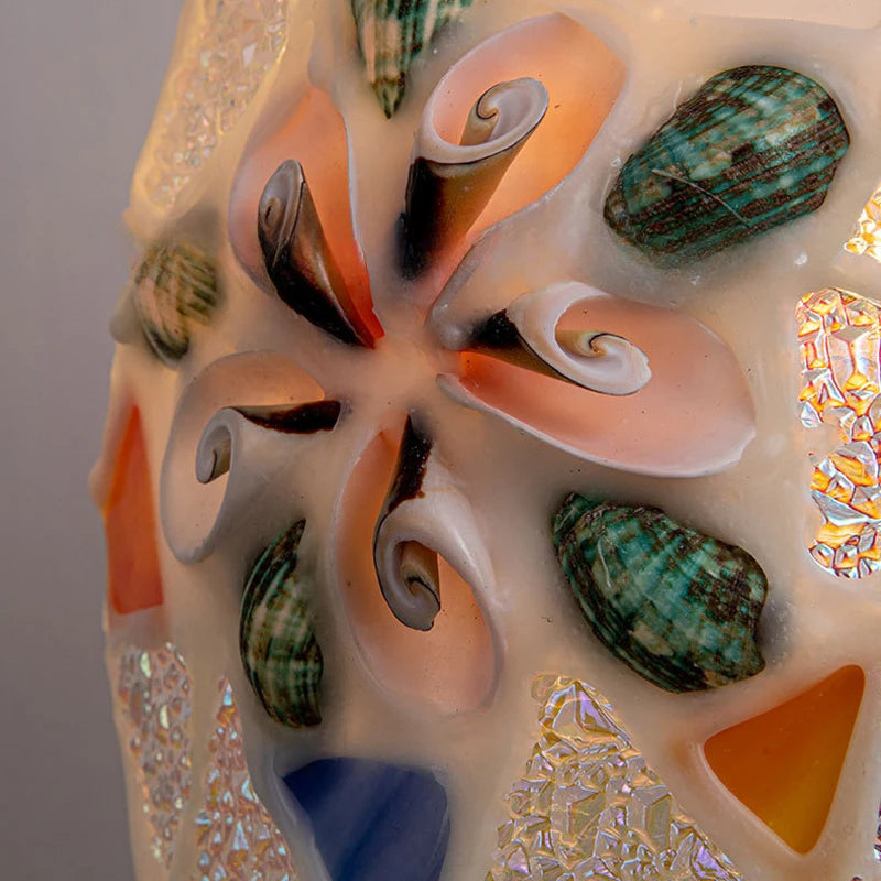 Isabelle Shell Suspension Verre Art Déco Lampe de Chevet