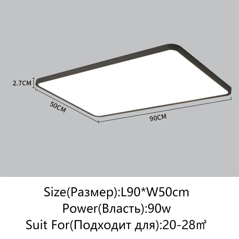 Plafonnier LED Juliette ultra-plat, dimmable avec télécommande, style moderne