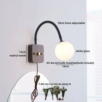 Sophie Silver Glass Ball Wall Light