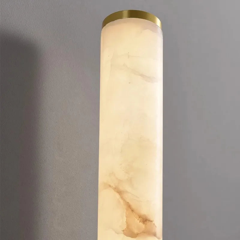 Camille Spanish Marble Gold Copper Cylindrical Wall Sconce Light